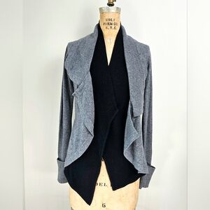 Jamison Moto Chic Cashmere Blend Asymmetrical Draped Sweater XS